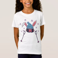 Lapin de ski en faux fil humour hivernal