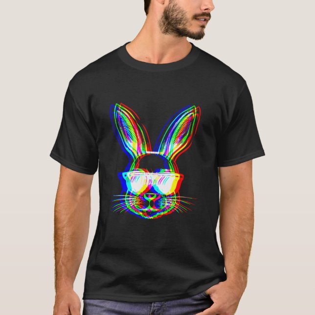 T-shirt Lapin de techno rave EDM trippy vaporwave Hallowee (Devant)