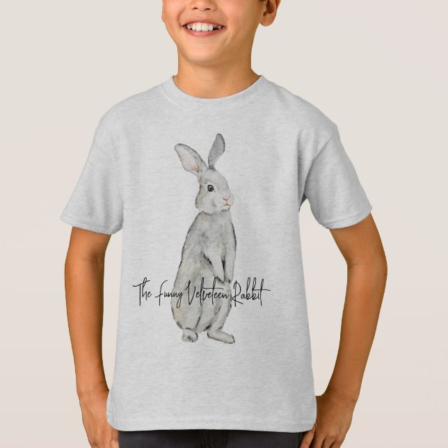 T-shirt Lapin de velours drôle (Devant)