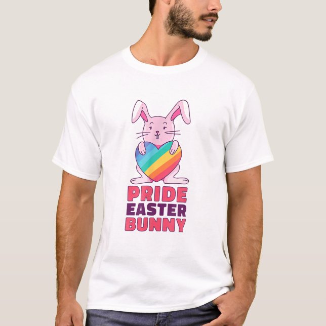 T-shirt Lapin Design Arc-En-Ciel Gay Pour La Fierté Rabbit (Devant)