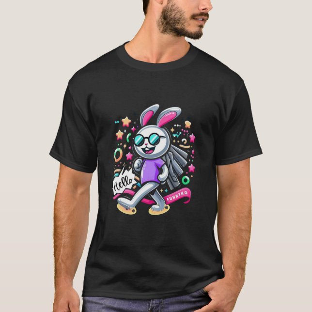T-shirt lapin drôle (Devant)