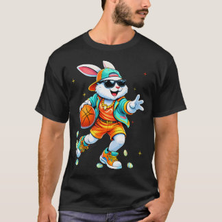 T-shirt Lapin Drôle de Basket-ball de Pâques Homme Garçon 