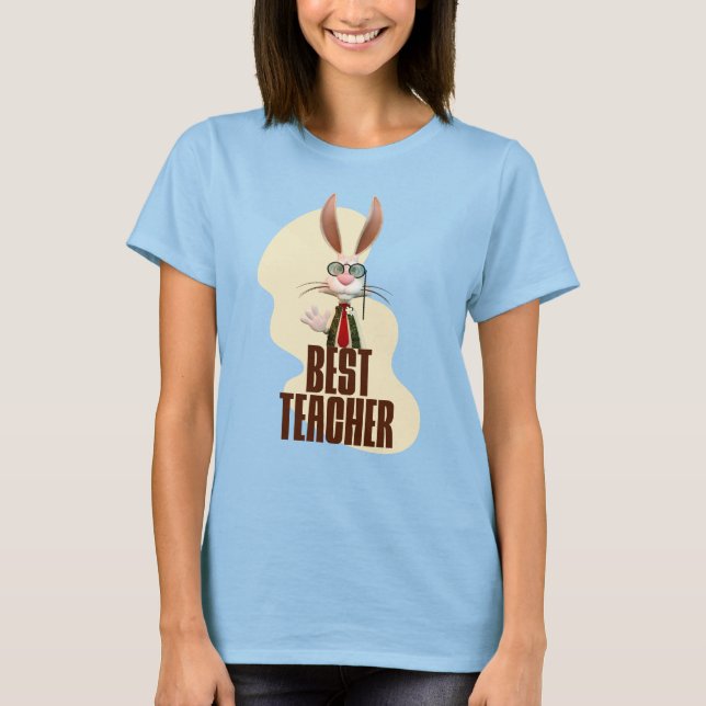 T-shirt Lapin Drôle Meilleur Enseignant (Devant)