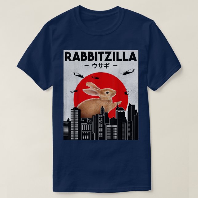 T-shirt Lapin drôle T, Lapin lapin T, Rabbitzilla 576  (Design devant)