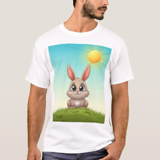 T-shirt lapin en caricature mignonne