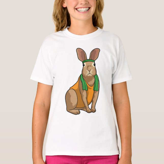 T-shirt Lapin en coureur avec serviette (Devant)