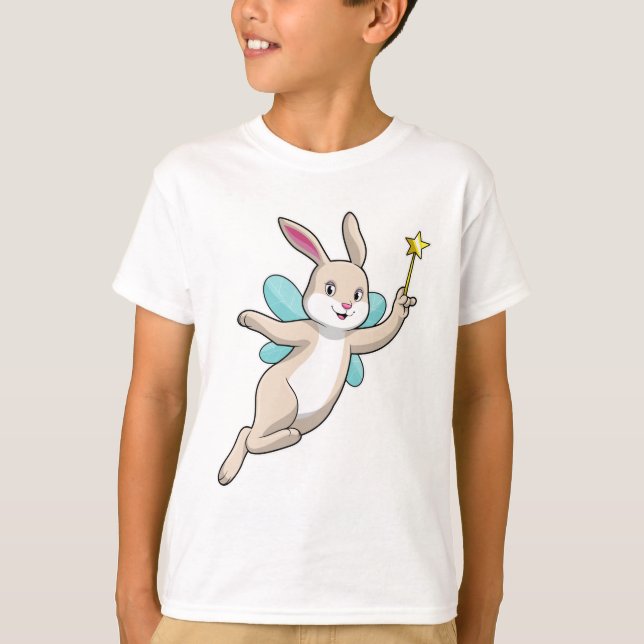 T-shirt Lapin en fée avec baguette magique (Devant)