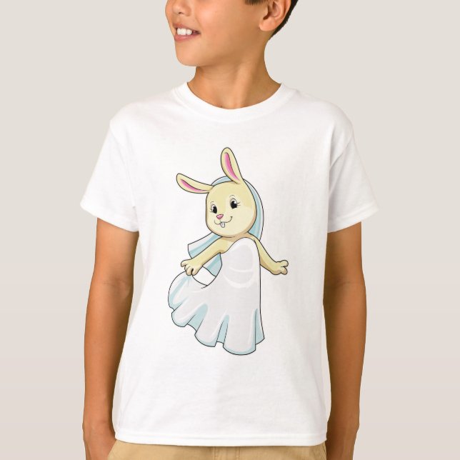 T-shirt Lapin en mariée avec voile (Devant)