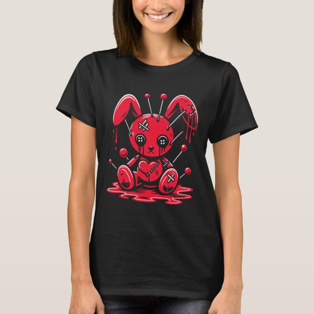 T-shirt Lapin En Plan Pastel Goth Anime Kawaii Obtenu (Devant)