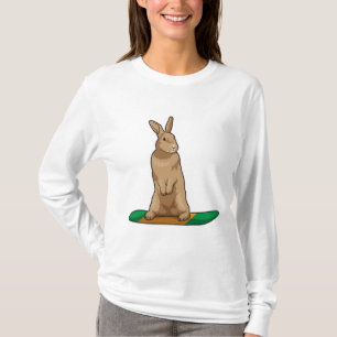 T-shirt Lapin en Snowboard avec Snowboard