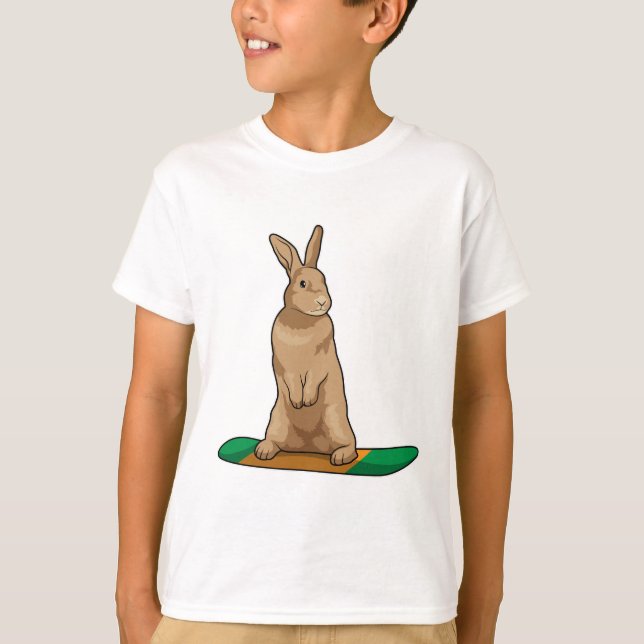 T-shirt Lapin en Snowboard avec Snowboard (Devant)