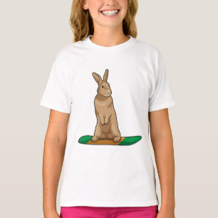 T-shirt Lapin en Snowboard avec Snowboard