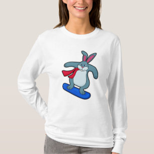 T-shirt Lapin en Snowboard avec Snowboard & Scarf