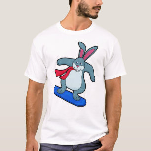 T-shirt Lapin en Snowboard avec Snowboard & Scarf