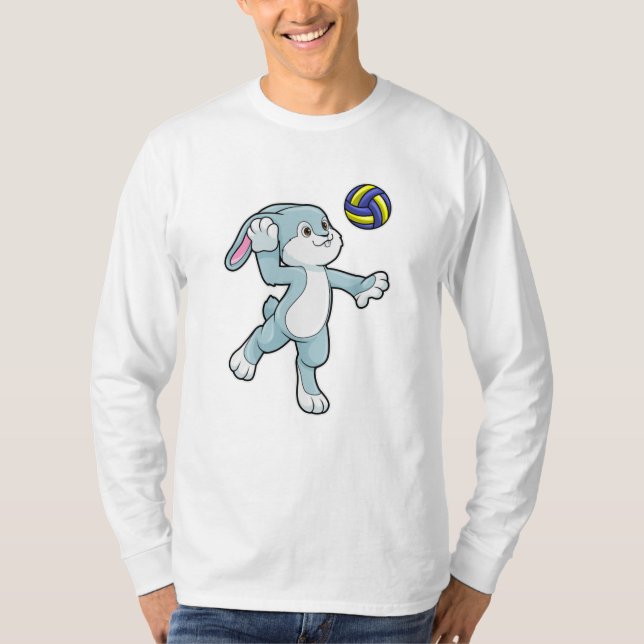 T-shirt Lapin en sport avec volleyball (Devant)