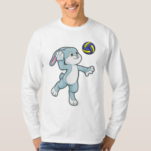 T-shirt Lapin en sport avec volleyball