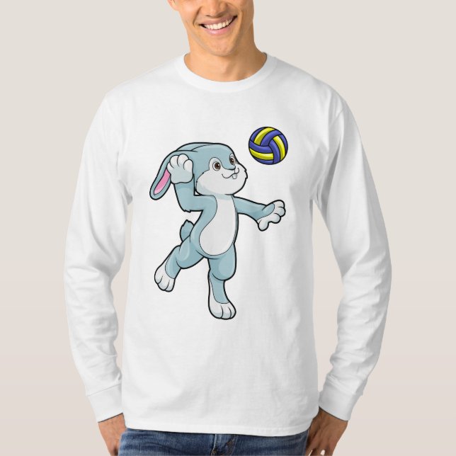 T-shirt Lapin en sport avec volleyball (Devant)
