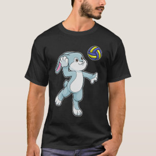 T-shirt Lapin en sport avec volleyball