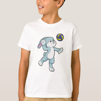 T-shirt Lapin en sport avec volleyball