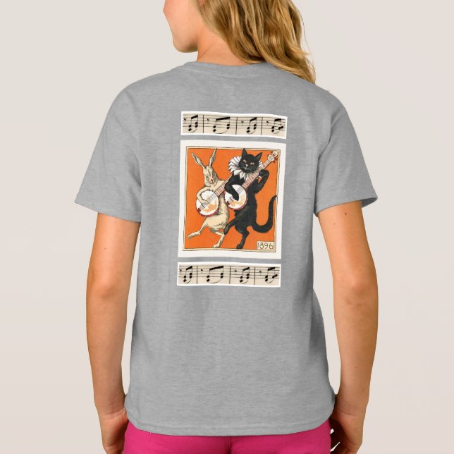 T-shirt Lapin et chat dansants musicaux  (Dos)