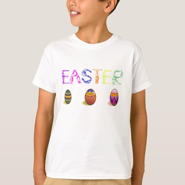 T-shirt lapin et oeuf de Pâques pour enfants (Devant)