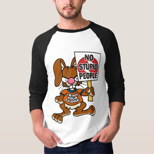T-shirt Lapin fâché aucunes personnes stupides 1 (Devant)