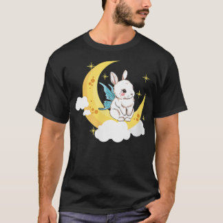 T-shirt Lapin Fée Fairycore Esthétique Lapin Sur Une Cresc