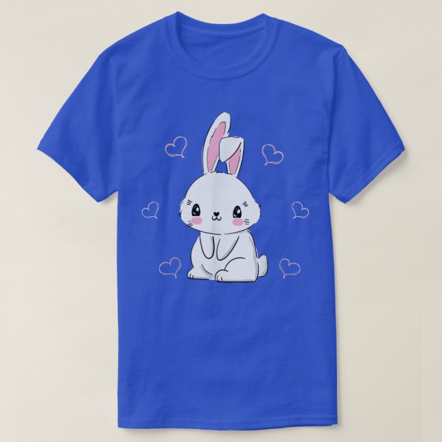 T-shirt Lapin Filles Femmes Mignonne Lapin  (Design devant)