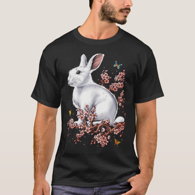 T-shirt Lapin Fleur de Cerisier (Devant)