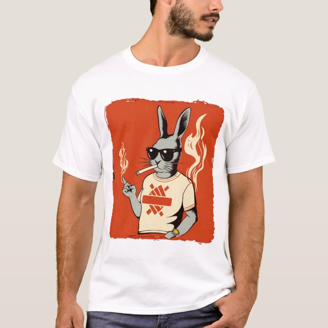 T-shirt lapin fumeur (Devant)