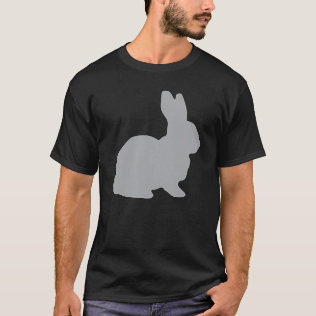 T-shirt Lapin gris lapin lièvre lapin de coton lapin lapin (Devant)