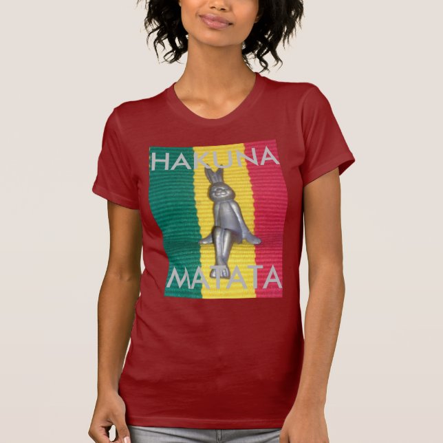 T-shirt Lapin Hakuna Matata | Couleurs Rasta Vibrantes Abs (Devant)