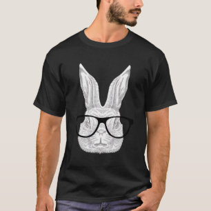 T-shirt Lapin-Hopster Lunettes Nerd Rabbit Rabbit de Pâque