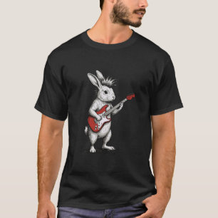 T-shirt Lapin Jouant de la Guitare Rock & Roll Rockeur Lap