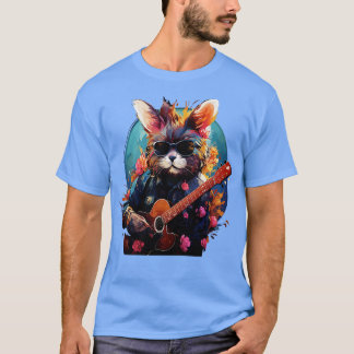 T-shirt Lapin Jouer de la guitare