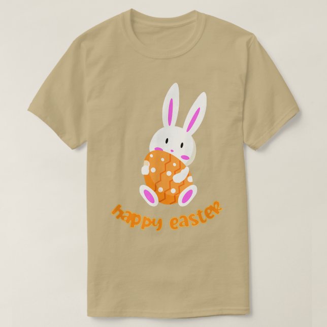 T-shirt lapin lapin à oeufs de Pâques Hoppy (Design devant)