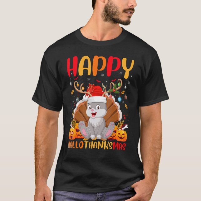 T-shirt Lapin Lapin Animal Happy Bunny Hellothanksmans (Devant)