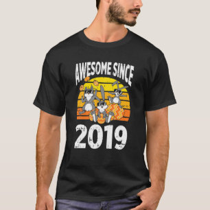 T-shirt Lapin Lapin Awesome Depuis 2019 3E Anniversaire 3 