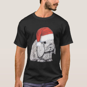 T-shirt Lapin Lapin Gagné Lop Nain Au Père Noël