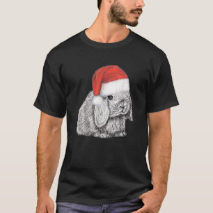 T-shirt Lapin Lapin Gagné Lop Nain Au Père Noël Christ