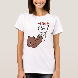 T-shirt lapin lapin lapin de lapin de cony d'ours Brown êt