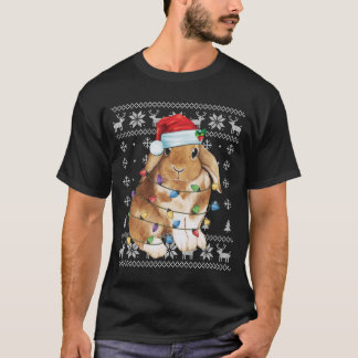 T-shirt Lapin Lapin Noël Vilain Sweet Drôle Noël Tre