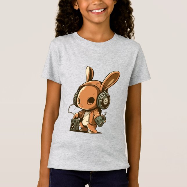 T-Shirt Lapin Mélodique : Un Voyage Musical (Devant)