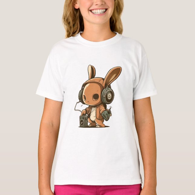 T-shirt Lapin Mélodique : Un Voyage Musical (Devant)