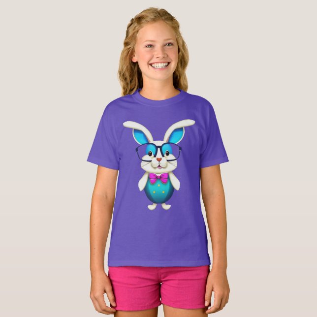 T-shirt Lapin mignon avec lunettes (Devant entier)