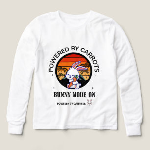 T-Shirt Lapin Mignon Enlacant une Carotte Coucher