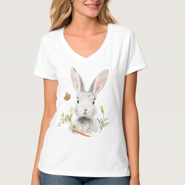 T-shirt Lapin mignon et carotte (Devant)