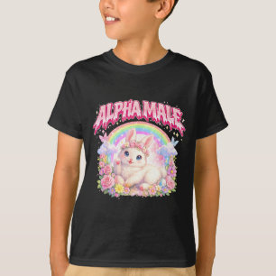 T-shirt Lapin Mignon Fleur de Arc-en-ciel Drôle pour Homme