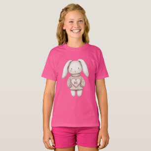 T-shirt Lapin Mignon Rose Doux Veste Rose Cœur