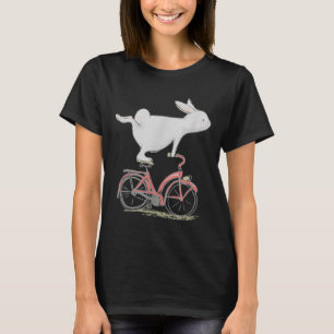 T-shirt Lapin Mignonne Sur Vélo Vélo Vélo Vélo Vélo